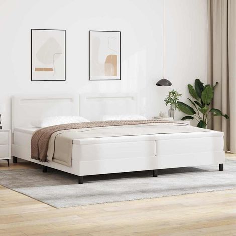 vidaXL Struttura letto con materasso con materasso Bianco 200 x 200 cm