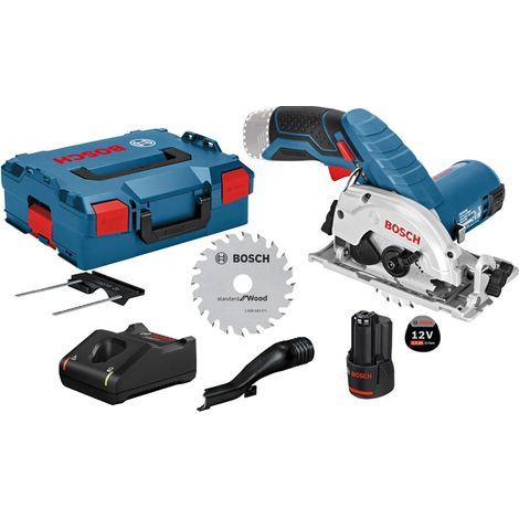 Bosch  Sierra  Circular  a  batería  GKS  12V-26  12  V  Ø  85  mm  /  1  batería  de  3,0  Ah  +  cargador  incl.  accesorios  en  L-Boxx (1/4)
