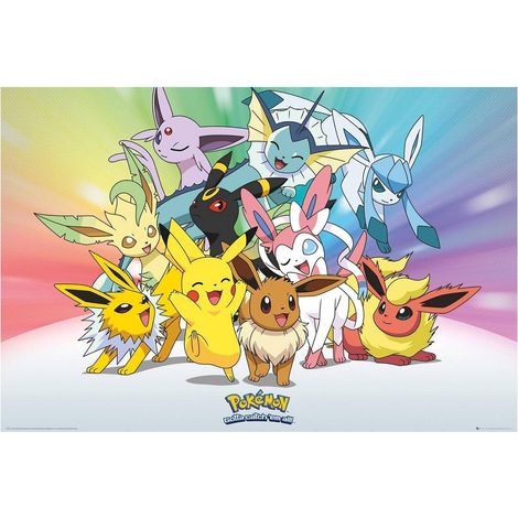 Gb Eye Pokemon Poster Eevee Pikachu 91.5 x 61 cm Colorful