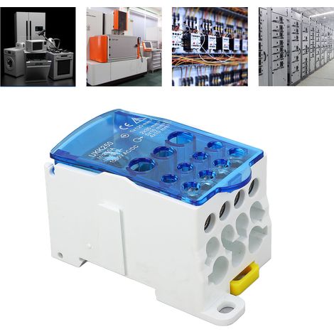 UKK250 C45 Boîte de jonction unipolaire de type rail DIN, répartiteur modulaire, 690 V 250 A, bleu. (1/5)
