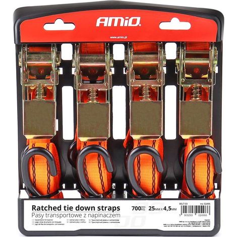 Transportgurte mit Spannvorrichtung – kompletter Satz 700 kg 25 mm 4,5 m 4 Stück belt-03 amio-02496 (1/5)