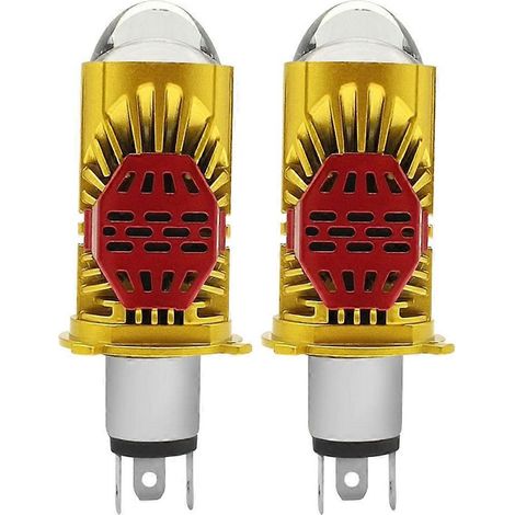 Stück H4 LED-Autoscheinwerfer mit Stecker, Doppellinse für Auto und Motorrad, integriertes Fern- und Abblendlicht (JXLGV) (1/5)