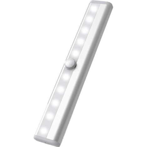 10LED corps humain intelligent infrarouge capteur lumière chambre armoire lumière armoire lumière batterie veilleuse 1B batterie blanc 1.8WW (1/5)