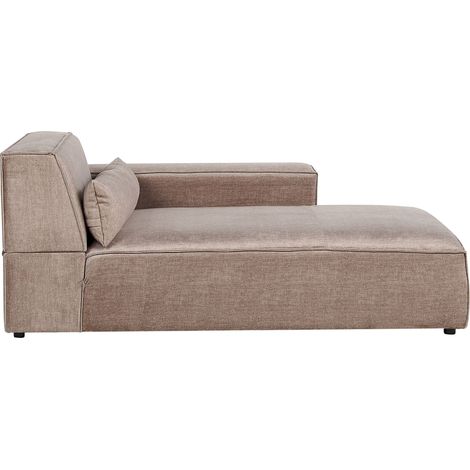 Linksseitige Chaiselounge HELLNAR Stoff Hellbraun