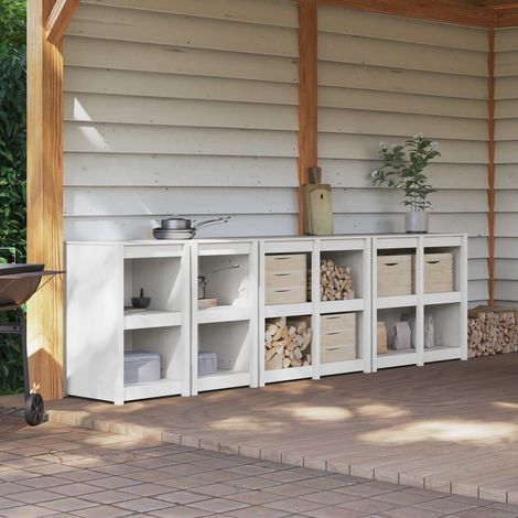 vidaXL Meuble de cuisine d'extérieur MEPPEL 4 pc Blanc (1/5)