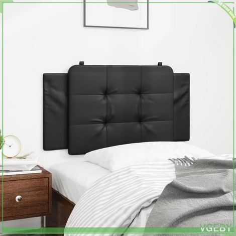 Coussin de tête de lit Zadar 100 cm similicuir noir rembourré mousse (1/5)