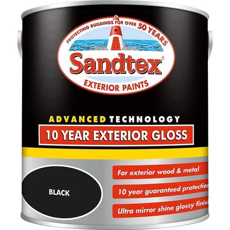 Sandtex 10 Year Exterior Gloss - Black - 2.5L (1/3)