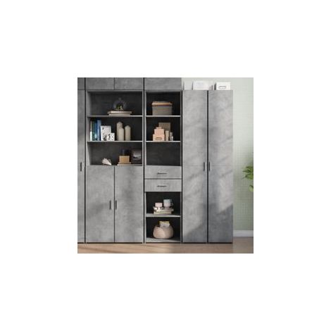 Buffet haut gris béton 45x42,5x185 bois d'ingénierie (1/5)