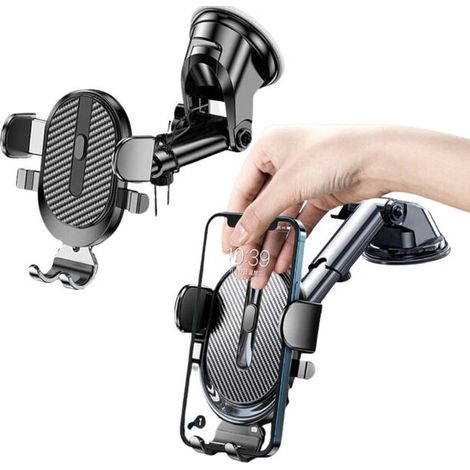 Supporto per telefono robusto, supporto per smartphone girevole a 360°, base girevole stabile, adatto per l'uso su scrivania e in auto. (1/3)