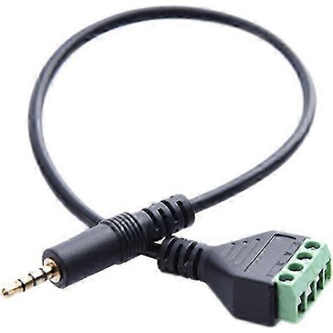Câble adaptateur pour haut-parleur à bornes à vis 3,5 mm, connecteur stéréo TRRS 4 conducteurs vers bornes à vis AV 4 broches, connecteur balun (1/4)
