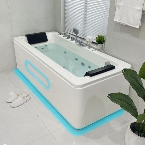 Vasca da bagno Idromassaggio Bianca SPA Cromoterapia 180x80cm – Teodora (1/3)