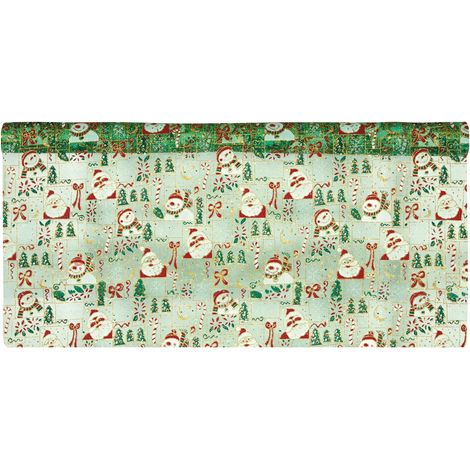 Piovaccari Rotolo Carta Natale Happy Merry XMas H 72 Cm L 5 Mt Verde