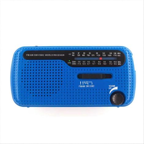 Portable Solar Hand Crank Radio 1200mAh USB Portable Outdoor Emergency Enceinte Stéréo Emergency Hand Crank Bleu (1/5)