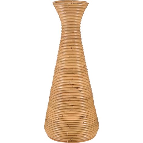Jarrón decorativo de ratán trenzado 70 cm estilo boho rústico florero natural Nidri