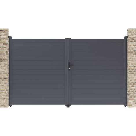 Puerta de aluminio "Marc" - 299,5 x 180,9 cm - Gris