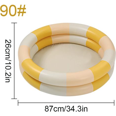 (90) Piscine gonflable, fond souple rond, pataugeoire d'été portable et pliable pour jardin extérieur.