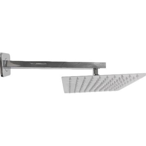Bras de douche carré 30 cm avec pomme de douche carrée 20 x 20 (1/4)