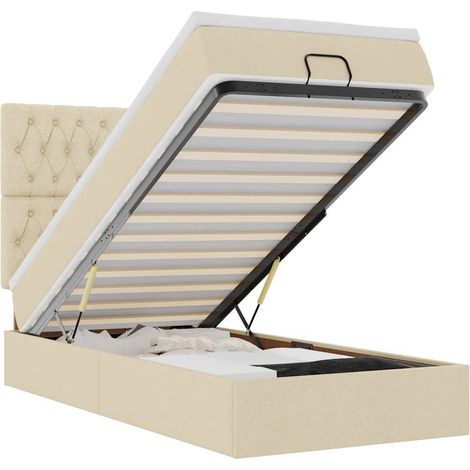 Maison Exclusive - Ottoman-Bett mit Matratze & LEDs Creme 100x200