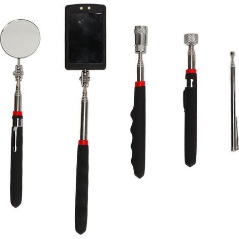 Outil de ramassage télescopique, pince magnétique, miroir d'inspection circulaire télescopique carré LED, tige de 15lb 8lb 1,5lb (1/5)