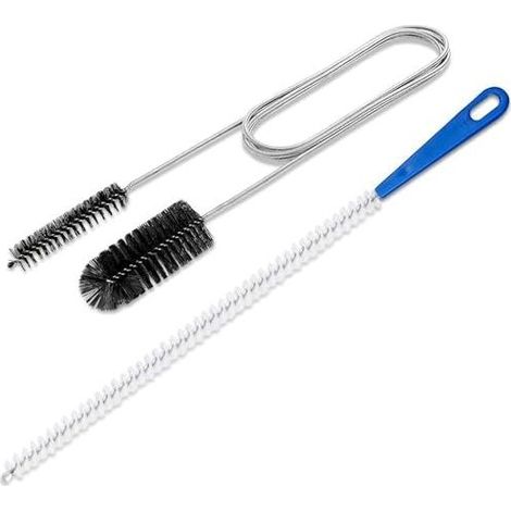 2-teiliges Abflussreinigungsset: 155 cm flexible Abflussspirale und 45 cm Reinigungsbürste, Abflussreinigungswerkzeug für Waschbecken, Toiletten, Duschen, Badezimmer und Küchen, Schwarz (1/5)