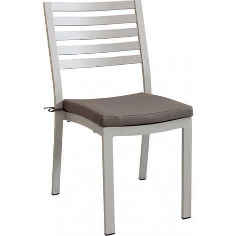Sedia da Giardino Formentera con Cuscino 46x62x84 h cm in Alluminio Tortora (1/5)