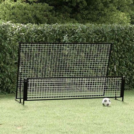 But de football rebondisseur 2 en 1 en acier noir 202 x 104 x 120 cm - PANGIVO (1/5)