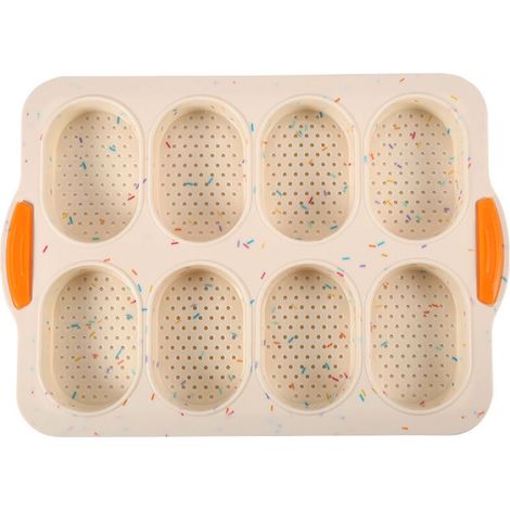 Moule Baguette Silicone Antiadhésif Moules à Pâtisserie Plateau à Cake Cuisson Outil pour Pain au Lait (Couleur) (1/4)