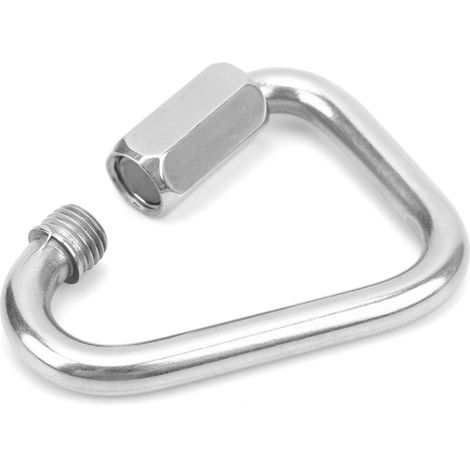 Dreieckiger Schnellverschlusskarabiner aus Edelstahl, 8 mm Durchmesser, für Bergsteiger (1/5)