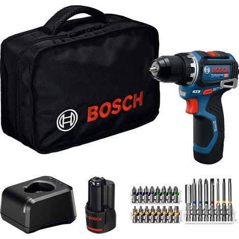 Trapano a batteria Bosch GSR 12V-32, 2x 2,0Ah e caricabatterie nella borsa degli attrezzi (1/5)