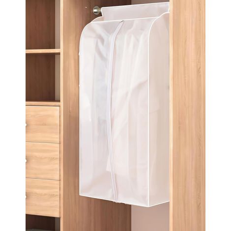 Housse à vêtements transparente, housse anti-poussière, housse antimites pour cintre, sac de rangement pour vêtements avec fermeture éclair, PEVA (Translucide, 120x60x50 cm) (1/5)