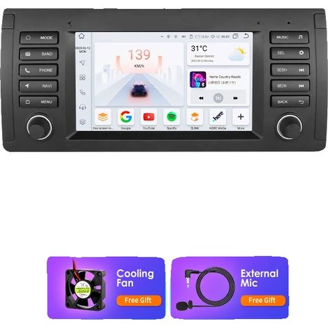 Reproductor multimedia para coche, modos día y noche, soporte multimedia, compatible con BMW X5 E53 E39 M5 1996-2003, S1 (3 GB 32 GB) (1/2)
