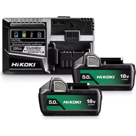 Juego de inicio de batería (2x 5,0Ah 18V) HIKOKI UC18YSL3WKZ