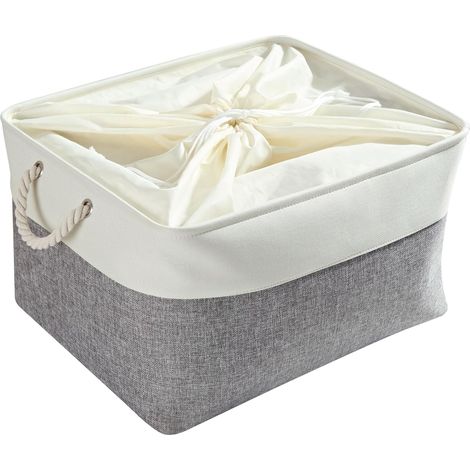 Organisateur de jouets, 39L, en tissu blanc, pliable, pour la chambre d'enfant et le quotidien.-AquaForge (1/4)