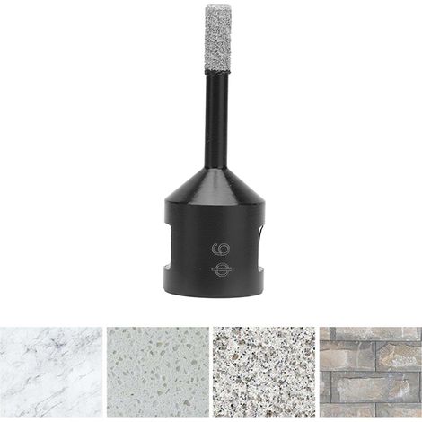 Foret diamanté brasé sous vide M14 pour agrandir les trous dans le marbre, noir 6 mm (1/5)