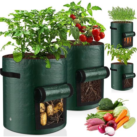 4 Pièces Sac Plantation Pommes Terre avec Fenêtre (1/5)