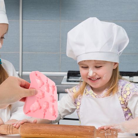 Moule à sucettes en silicone à motif dessin animé rose
