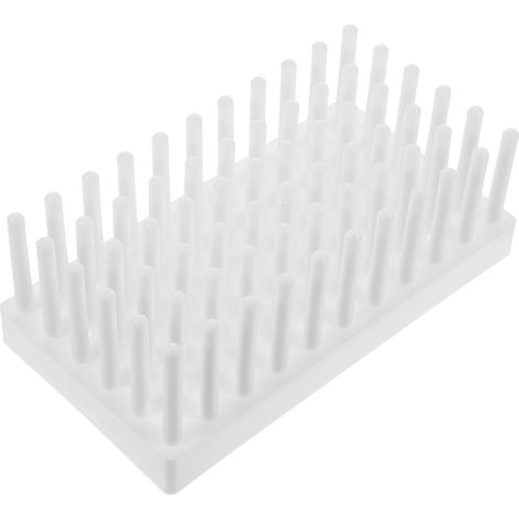 1 support de séchage pour tubes à essai, support en plastique pour tubes à centrifuger-17.5X9.5cm-White (1/3)