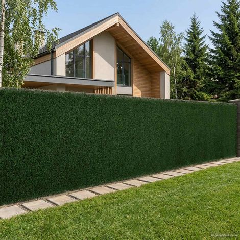 vidaXL Recinzione Artificiale Verde Scuro 1 x 6 m PVC e Acciaio