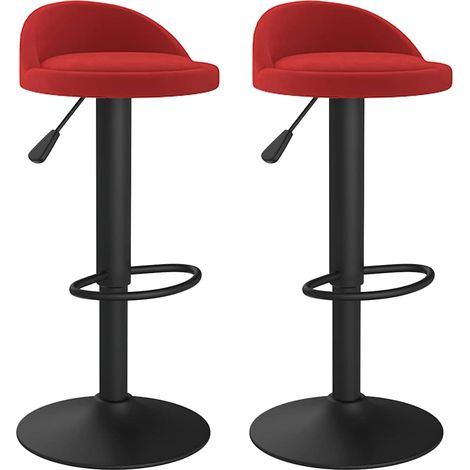 Maison Exclusive - Sgabelli da Bar 2 pz Rosso Vino in Velluto (1/5)