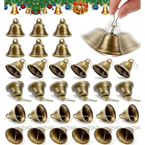 Bardusch - 30 pièces clochettes vintage 42x38 mm – mariage, sapin Noël, porte-clé, bricolage (1/4)