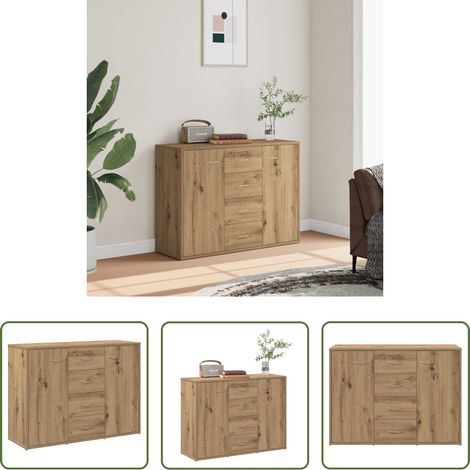 Holzwerkstoff - Sideboard Artisan-Eiche 88x30x64 cm Holzwerkstoff (1/5)