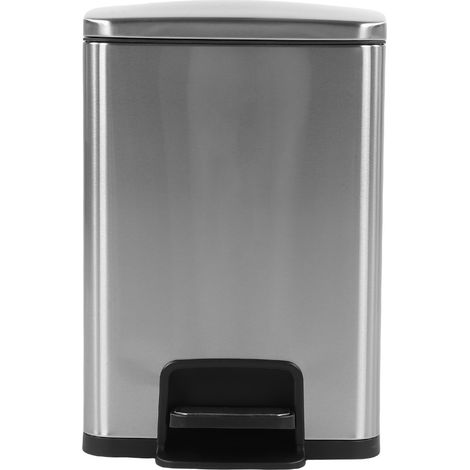 Poubelle en acier inoxydable de 20 litres avec pédale, couvercle à fermeture douce, design carré, résistante aux empreintes digitales, peu encombrante, idéale pour la maison, le bureau et la salle de  (1/5)