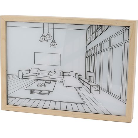 Wandbilderrahmen mit LED-Beleuchtung, Licht- und Schattenspiel, 3 Farben, einstellbare Beleuchtung, für Schlaf- und Wohnzimmer, Modell L 3 (1/5)
