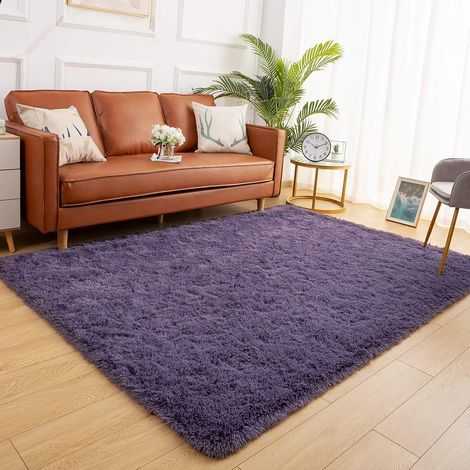 Tappeti morbidi a pelo lungo per camera da letto, tappeti morbidi per soggiorno, tappeti per bambini, tappeti per ragazze, tappeti per bambini, tappeti per la casa, 4 x 5,3 piedi, grigio (1/5)