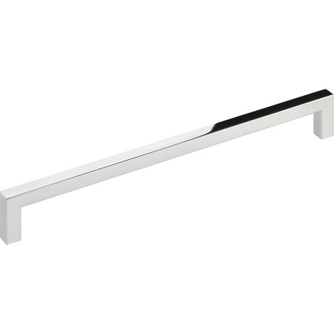 SO-TECH - Poignée de meuble E8 Gris clair II - Entraxe 256 mm - L266 mm - Inox poli - Pour cuisine, salle bain, armoire, commode, tiroir