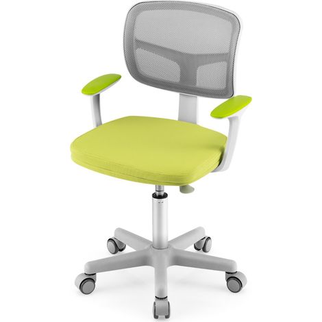 Sedia per scrivania per bambini con altezza regolabile, Sedile girevole a rete Verde (1/4)