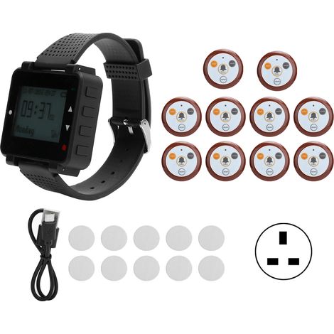 Bouton d'appel système pour restaurant SU‑C04, adapté à la prise de commande, alimentation 110-240V avec fiche UK (1/5)