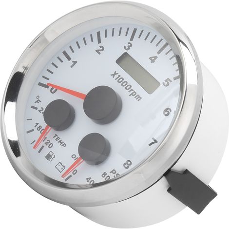 Manomètre multifonction 3 en 1 de pression/température d'huile 85 mm, 8 000 tr/min, pour bateaux, camping-cars, yachts et motos 8-16 V (1/5)