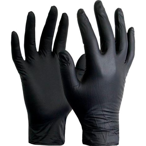 Guante de nitrilo reutilizable para taller alimentario negro 4gr talla L 8/9