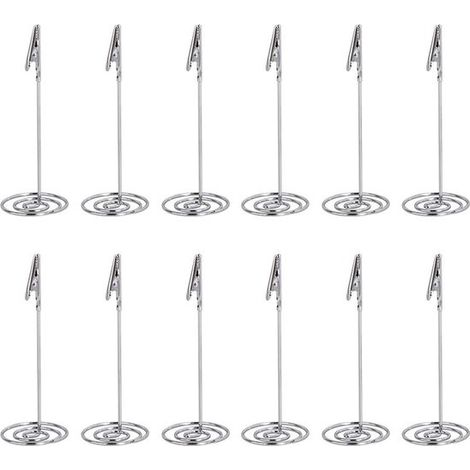 Porte-photos clip - 10 pièces - Porte-mémos - Support - Métal - Porte-photo avec pinces - Porte-notes - Porte-carte de table - Porte-nom - pour bureau, mariage, fête, décoration intérieure - 11.5×4.2c (1/5)